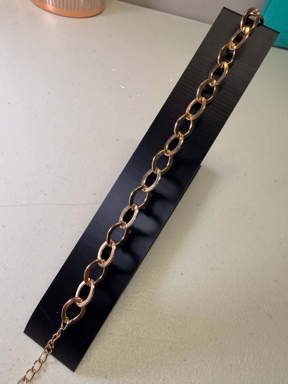 Gold Tone Link Chain Bracelet Gold
